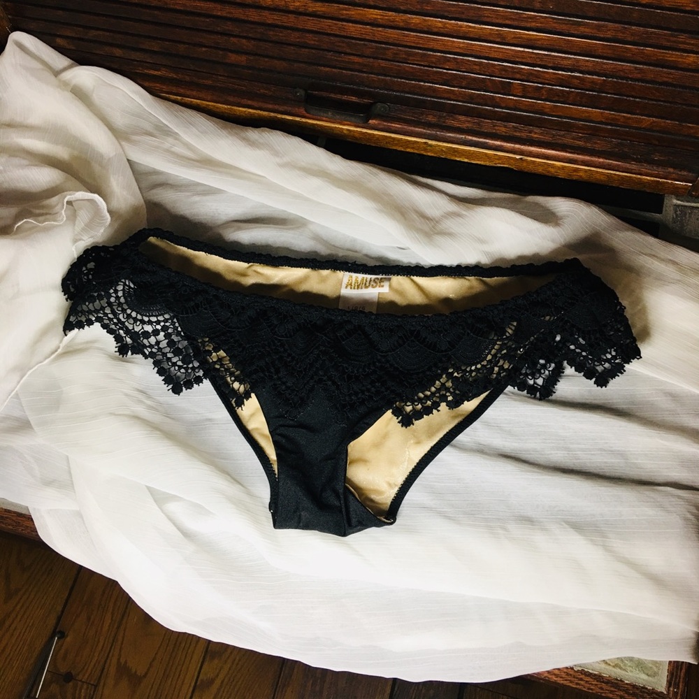 Never worn black szL lace bikini bottoms